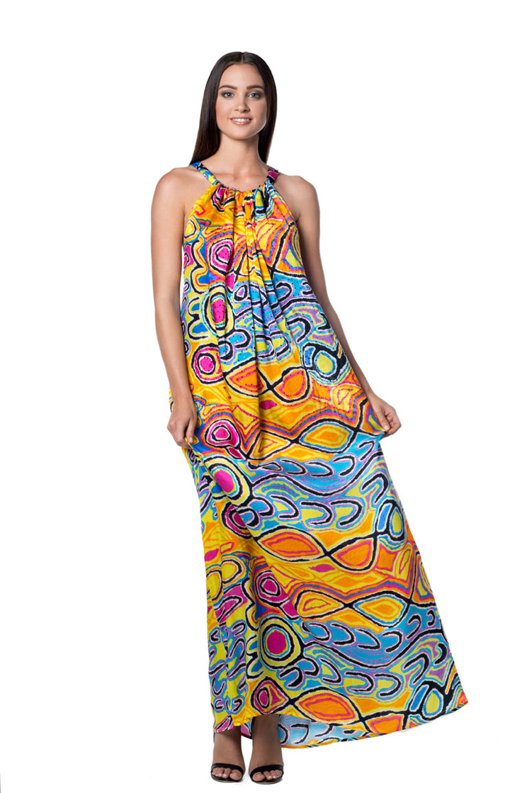 Mina Mina Halter-neck Maxi Dresses - 100% Silk