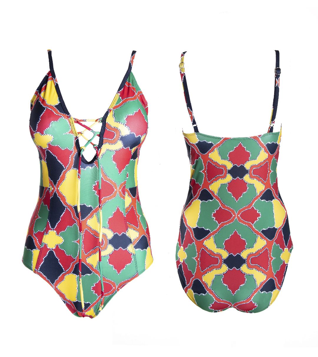 Biripi Women's Lace Up One Piece Swimsuit