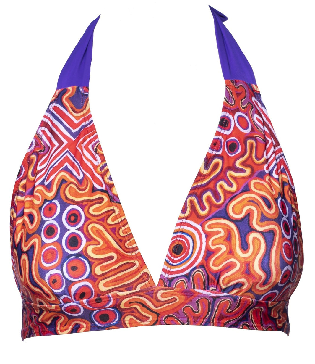 Snake Vine Padded Halter Triangle Bikini Top