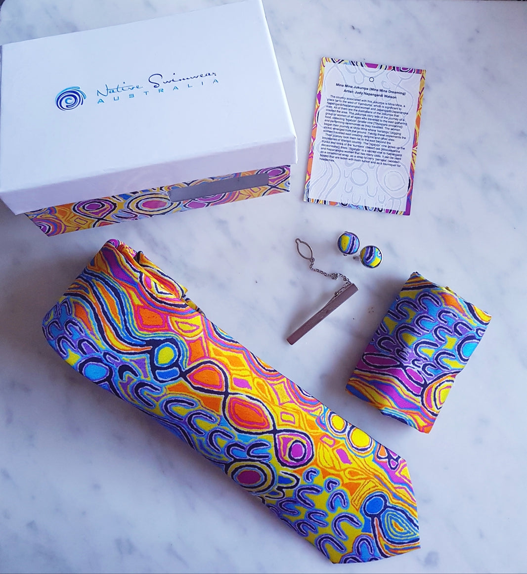 Mina Mina 100% Pure Silk Tie Gift Kit